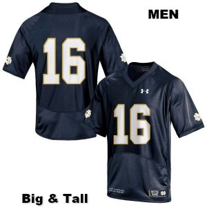 Notre Dame Fighting Irish Men's Noah Boykin #16 Navy Under Armour No Name Authentic Stitched Big & Tall College NCAA Football Jersey FKI7399JZ